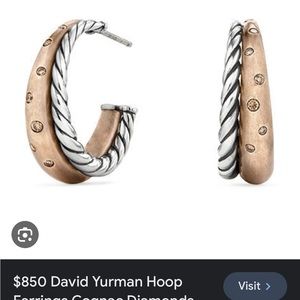 David Yurman Cognac Diamond hoop